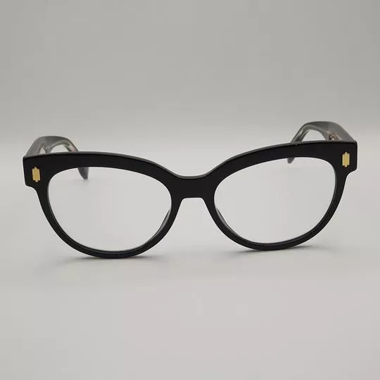 Armação Arredondada Para Óculos De Grau- Preto- Fendi