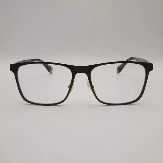 Armação Retangular Para Óculos De Grau- Marrom Escuro & Cinza- Fendi