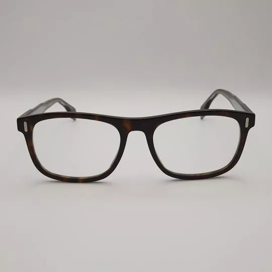 Armação Retangular Para Óculos De Grau- Marrom Escuro & Marrom- Fendi