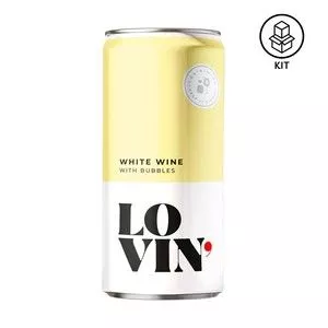 Vinho Em Lata Branco Frisante Suave<BR>- Moscato Branco & Moscato Giallo<BR>- Brasil<BR>- 4 Unidades<BR>- Lovin