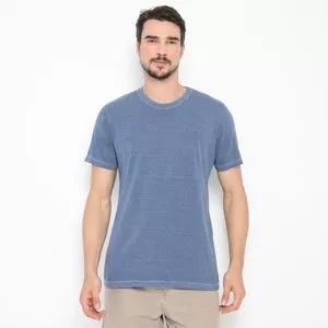 Camiseta Com Bordado<BR>- Azul Marinho<BR>- AD Fashion