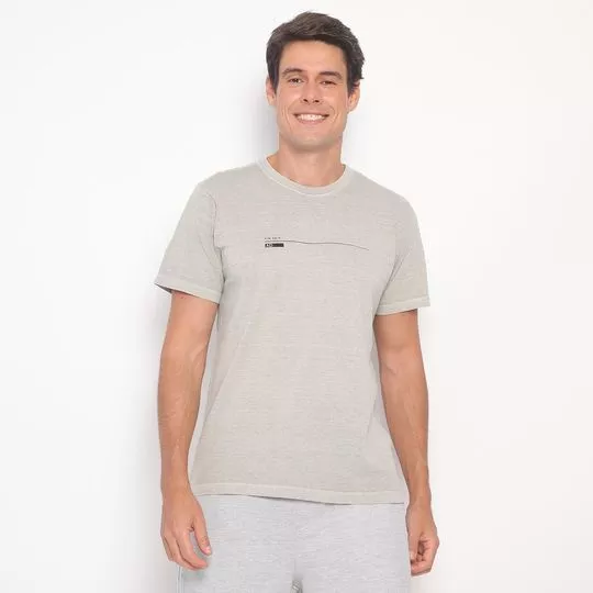 Camiseta Com Inscrições- Cinza Claro- AD Fashion