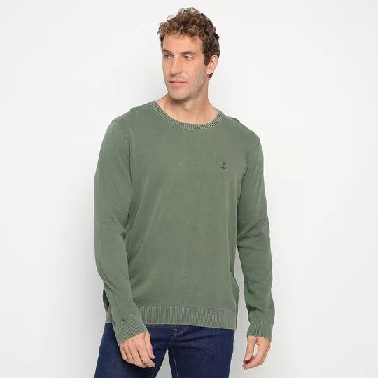 Suéter Em Tricô- Verde Militar- AD Fashion