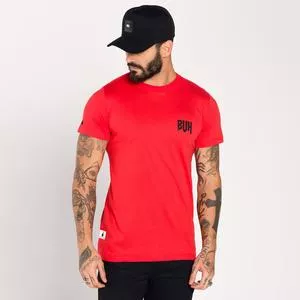 Camiseta Com Recortes<BR>- Vermelha & Preta