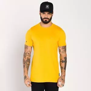 Camiseta Com Bordado<BR>- Amarela