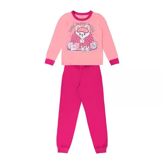 Pijama Ursinho- Rosa Claro & Pink- Boca-Grande