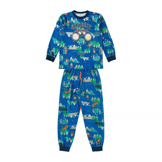 Pijama Explorer- Azul & Verde- Boca-Grande