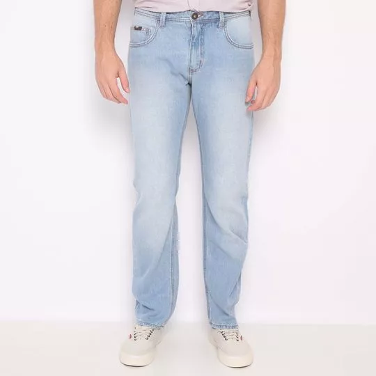 Calça Jeans Paul Regular® Estonada- Azul Claro- Forum