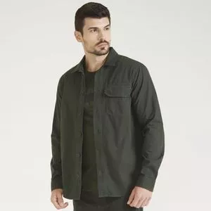 Camisa Em Sarja<BR>- Verde Escuro<BR>- Forum