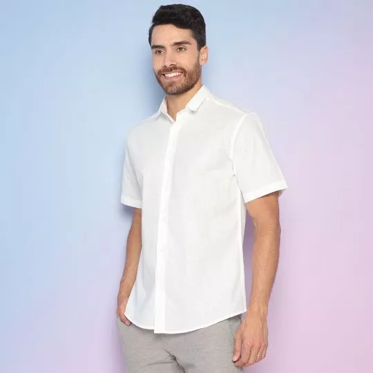 Camisa Com Recortes- Off White- Club Polo Collection