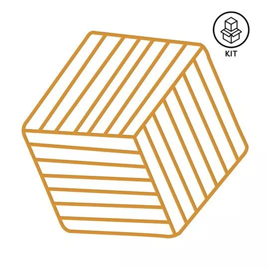 Jogo De Descansos Para Panela Hexagonal- Amarelo- 3Pçs