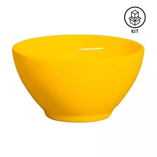 Jogo De Bowls Mônaco- Amarelo- 6Pçs- 385ml- Porto Brasil