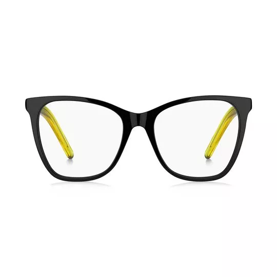 Armação Quadrada Para Óculos De Grau- Preta & Amarela- Marc Jacobs