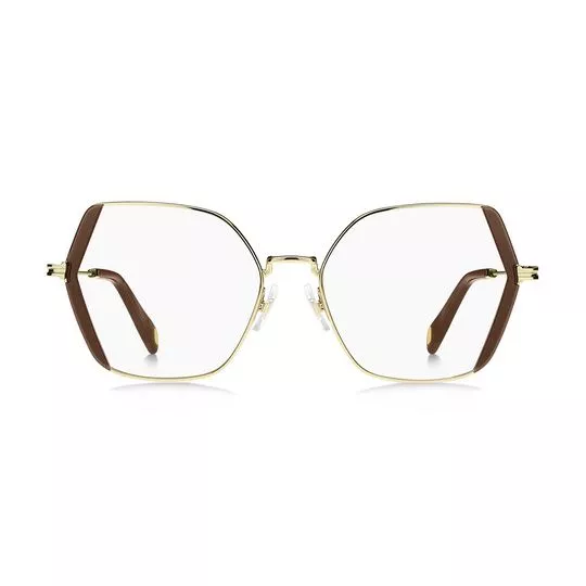 Armação Hexagonal Para Óculos De Grau- Dourada & Marrom- Marc Jacobs