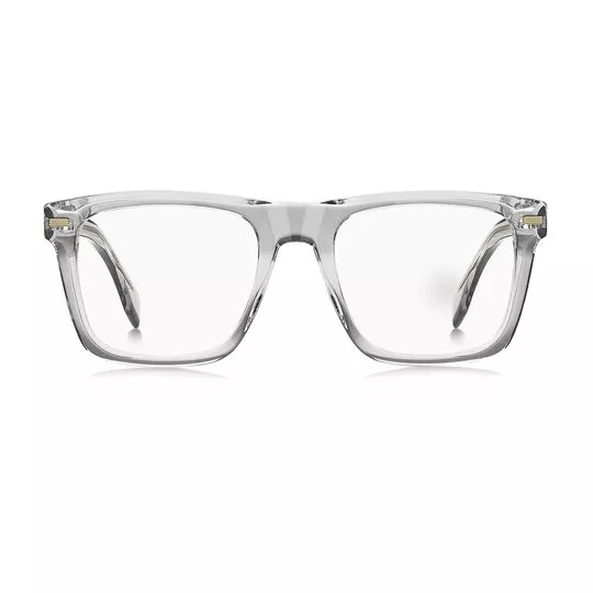 Armação Quadrada Para Óculos De Grau- Incolor & Dourada- Hugo Boss