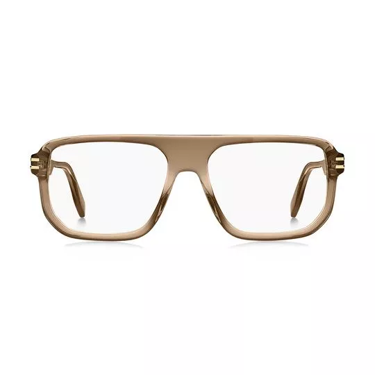 Armação Quadrada Para Óculos De Grau- Marrom Claro- Marc Jacobs