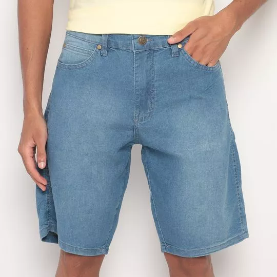 Bermuda Jeans Com Bolsos- Azul- Cia do Jeans