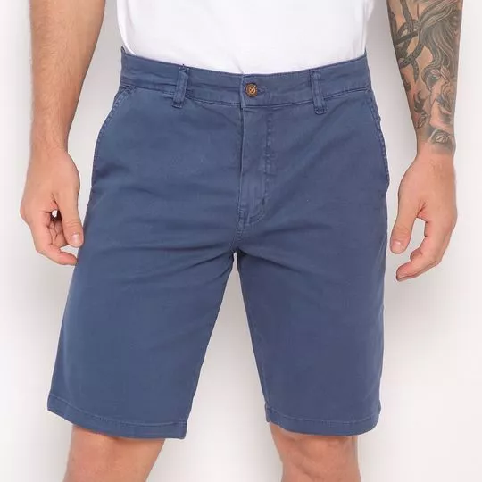 Bermuda Com Recortes- Azul Marinho- Cia do Jeans
