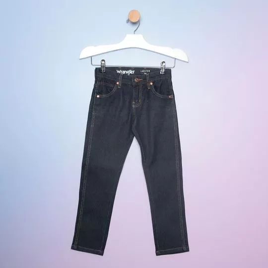 Calça Jeans Reta- Azul Marinho- Cia do Jeans