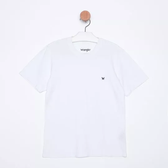 Camiseta Com Bordado- Branca- Uccelli