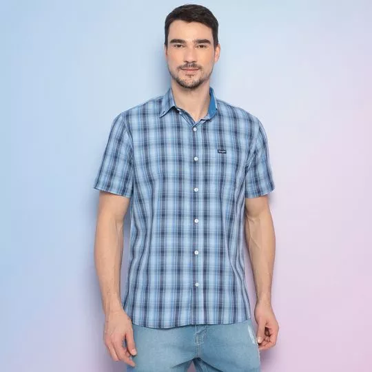 Camisa Xadrez- Azul Claro & Azul Marinho- Cia do Jeans