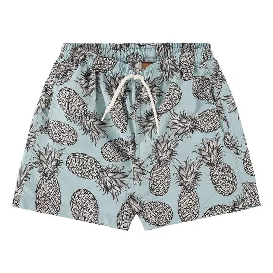 Short Abacaxis- Azul Claro & Preto- Up Baby & Up Kids