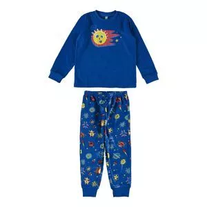 Pijama Planetinhas<BR>- Azul Escuro & Amarelo<BR>- Malwee
