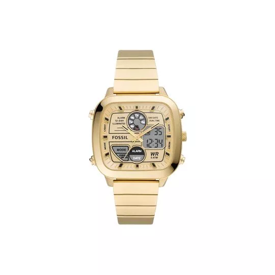 Relógio Analógico & Digital FS5889-1DN- Dourado- Fossil