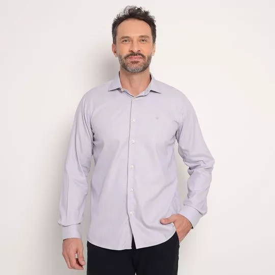 Camisa Classic Fit Geométrica- Lilás & Roxa