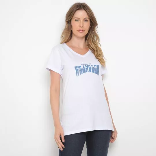Camiseta Wrangler®- Branca & Azul