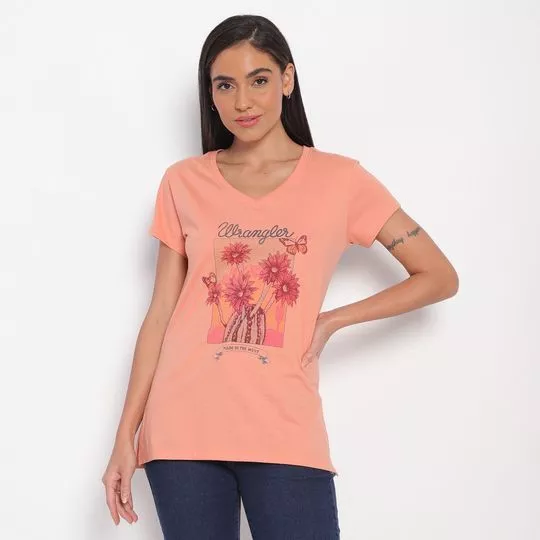 Camiseta Wrangler®- Rosa & Laranja