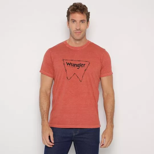 Camiseta Wrangler®- Vermelha & Preta