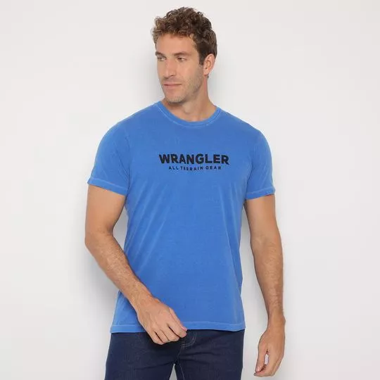 Camiseta Wrangler®- Azul Royal & Preta