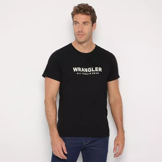 Camiseta Wrangler®- Preta & Branca