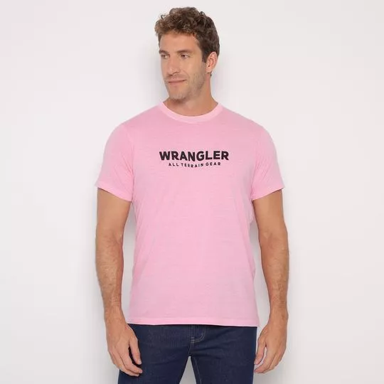 Camiseta Wrangler®- Rosa Claro & Preta
