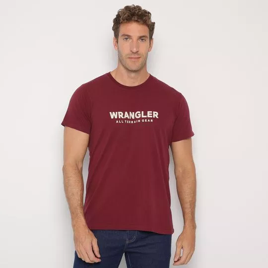 Camiseta Wrangler®- Vinho & Branca