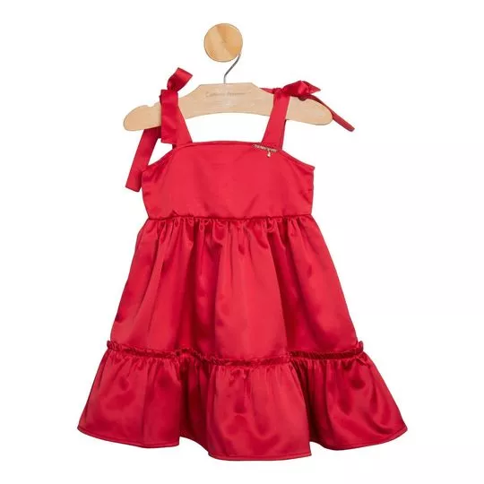 Vestido Com Recortes- Vermelho- Gabriela Aquarela