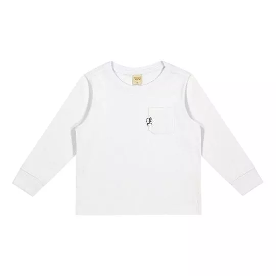 Camiseta Infantil Com Bolso- Branca- Trick Nick
