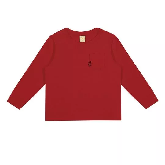 Camiseta Com Bolso- Vermelha- Trick Nick