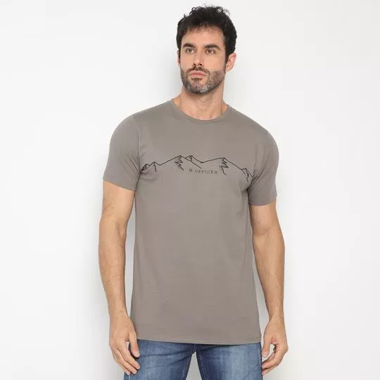 Camiseta Montanhas- Cinza & Preta