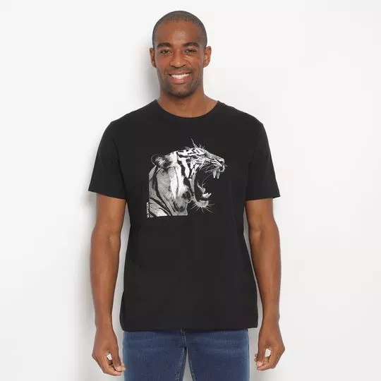 Camiseta Tigre- Preta & Branca