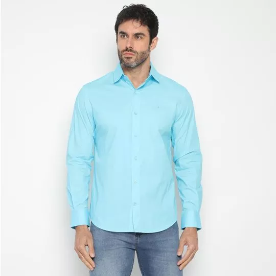 Camisa Comfort Fit- Azul Claro