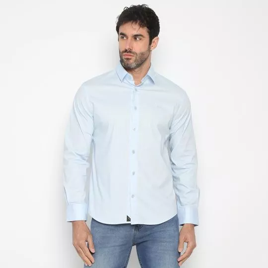 Camisa Slim Fit- Azul Claro