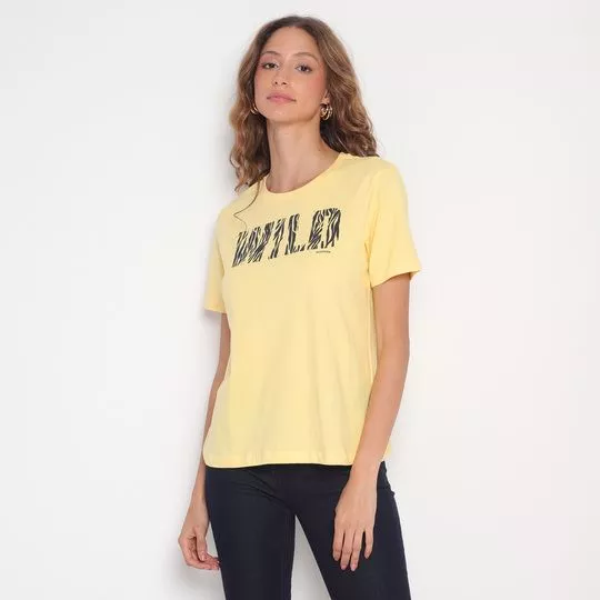 Camiseta Wild- Amarelo Claro & Preta