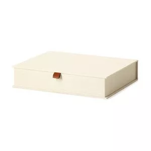Caixa Decorativa Com Linho<BR>- Off White<BR>- 7x32x24,5cm<BR>- Mart
