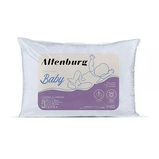 Travesseiro Baby- Branco- 40x30cm