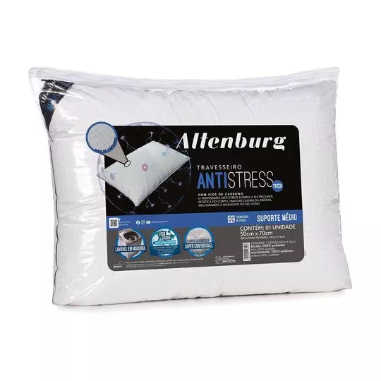 Travesseiro Antiestresse- Branco- 50x70cm