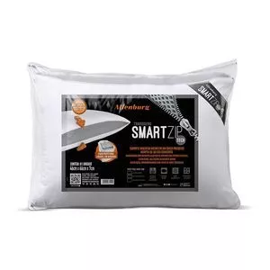 Travesseiro Smart Zip<BR>- Branco<BR>- 7x66x46cm<BR>- 200 Fios