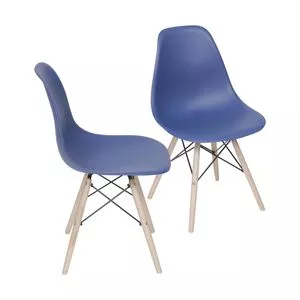 Jogo De Cadeiras Eames<BR>- Azul Marinho & Bege Claro<BR>- 2Pçs<BR>- Or Design