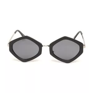 Óculos De Sol Redondo<BR>- Azul Escuro & Preto